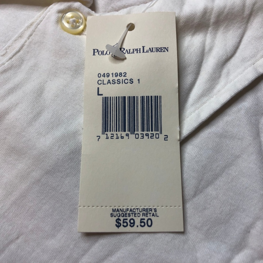 Polo Ralph Lauren Mens Large Classic White Polo - Picture 5 of 6